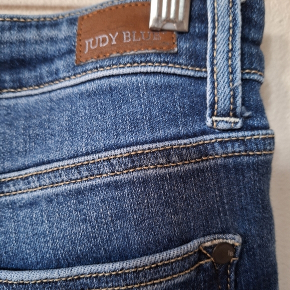 Judy Blue Womens Trouser Flare Button Fly Distressed Jeans. Size 9/29 - Picture 7 of 9